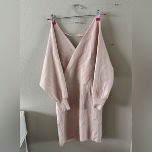 Elegant Pink Knit Dress